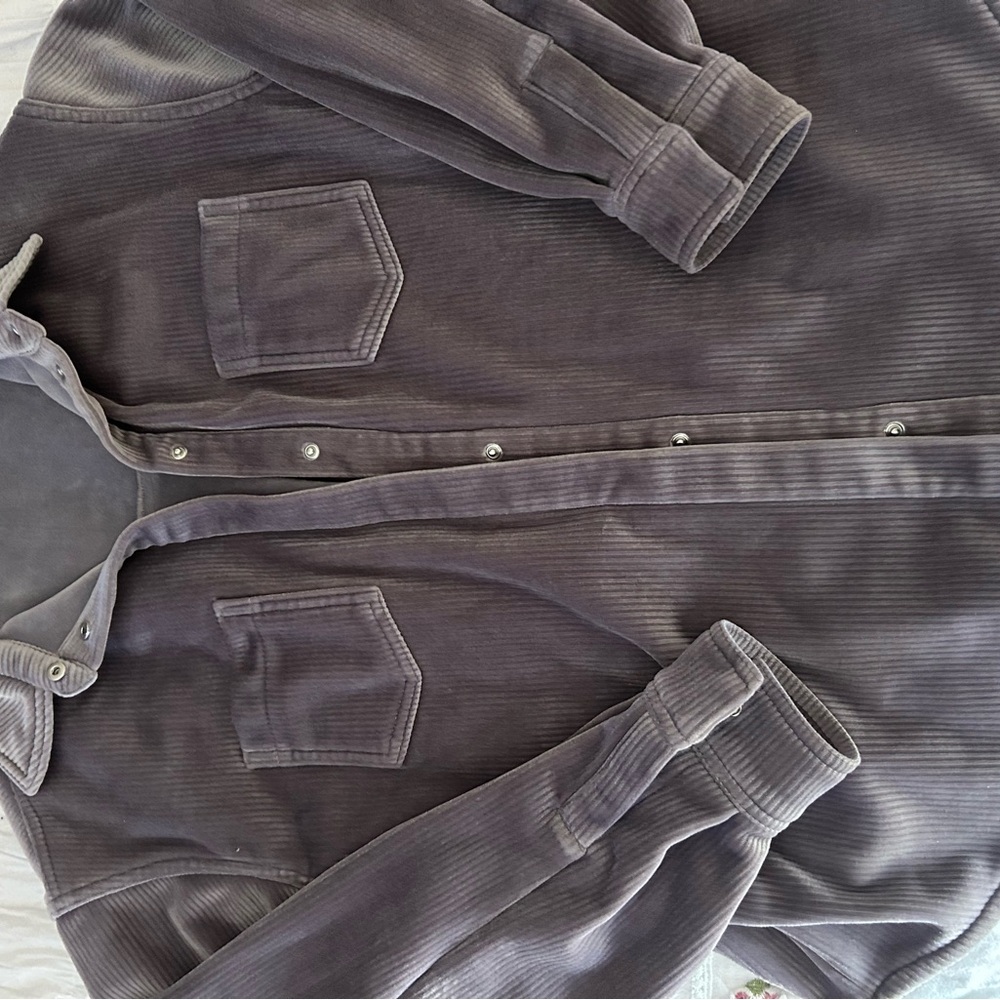 ALO Yoga Women's Ribbed Velour Jacket - Light Gray - Picture 4 of 10